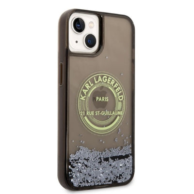 Karl Lagerfeld Liquid Glitter RSG case for iPhone 14 Plus - black