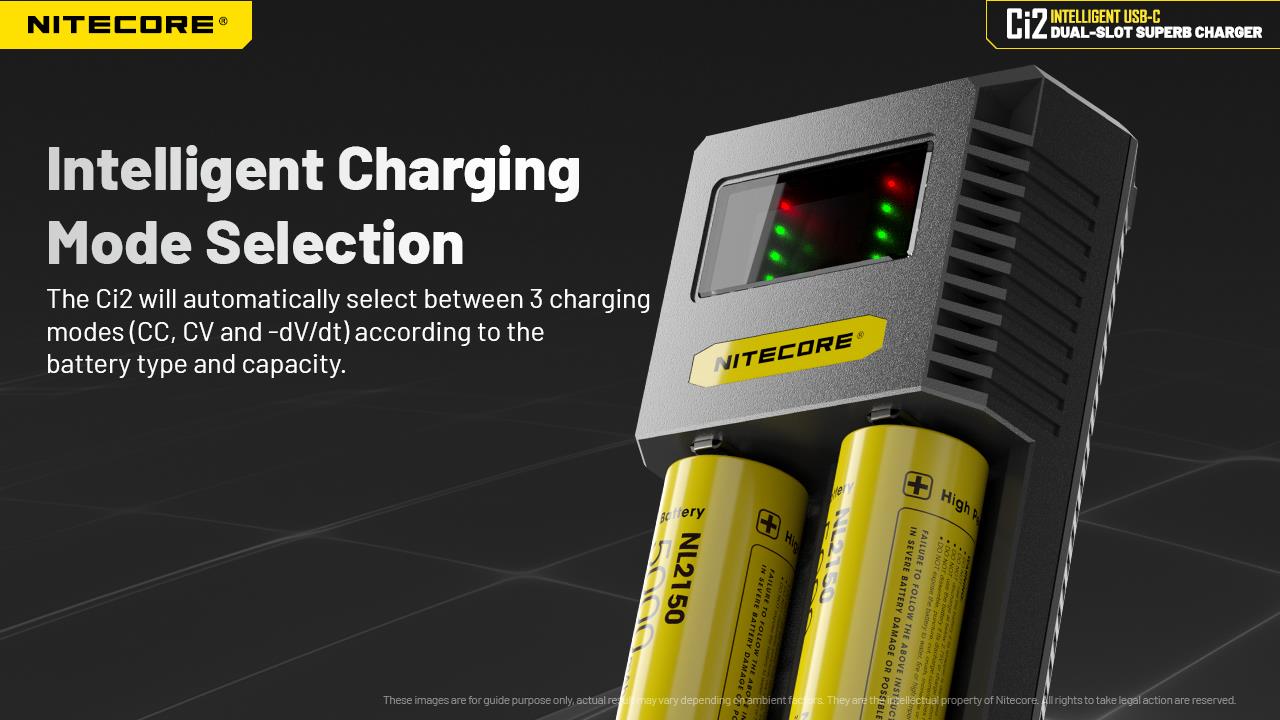 BATTERY CHARGER 2-SLOT/CI2 NITECORE