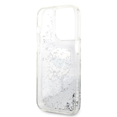Karl Lagerfeld Glitter Karl's Head case for iPhone 14 Pro Max - silver
