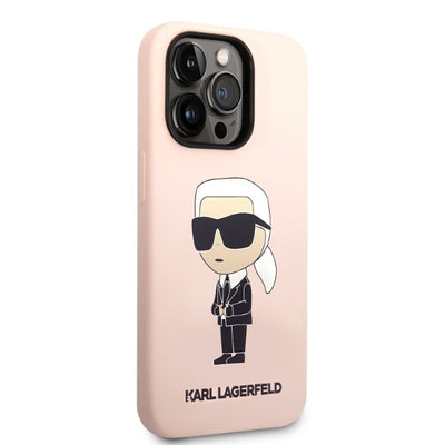 Karl Lagerfeld Silicone Ikonik case for iPhone 14 Pro Max - pink
