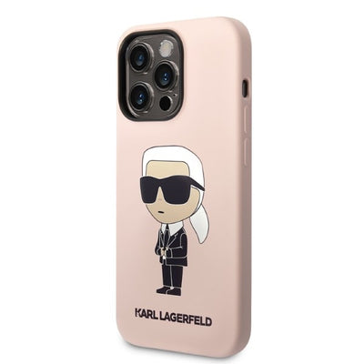 Karl Lagerfeld Silicone Ikonik MagSafe case for iPhone 14 Pro Max - pink