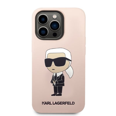 Karl Lagerfeld Silicone Ikonik MagSafe case for iPhone 14 Pro Max - pink