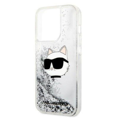 Karl Lagerfeld KLHCP14XLNHCS iPhone 14 Pro Max 6.7" silver/silver hardcase Glitter Choupette Head