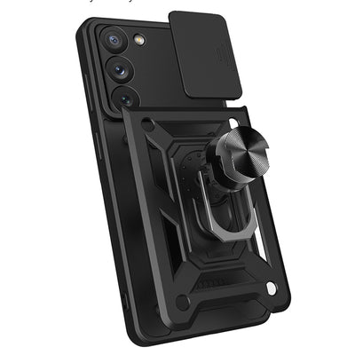 Hybrid Armor Camshield case for Samsung Galaxy A14 armored case with camera cover pink — Hurtel
