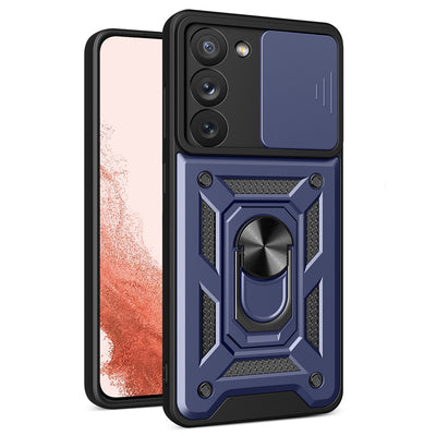 Hybrid Armor Camshield case for Samsung Galaxy S23+ armored case with camera cover blue — Hurtel