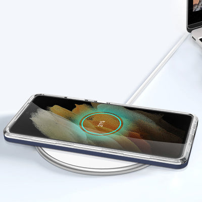 Clear 3in1 case for Samsung Galaxy S23 Ultra silicone cover with frame blue — Hurtel