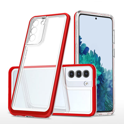 Clear 3in1 case for Samsung Galaxy S23+ silicone cover with frame red — Hurtel