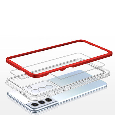 Clear 3in1 case for Samsung Galaxy S23+ silicone cover with frame red — Hurtel