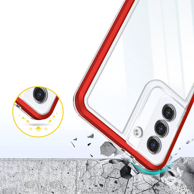 Clear 3in1 case for Samsung Galaxy S23 silicone cover with frame red — Hurtel