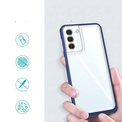 Clear 3in1 case for Samsung Galaxy S23 silicone cover with frame blue — Hurtel