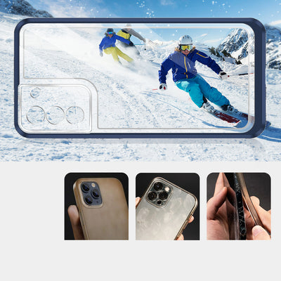 Clear 3in1 case for Samsung Galaxy S23 silicone cover with frame blue — Hurtel