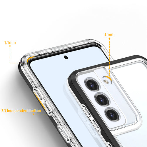 Clear 3in1 case for Samsung Galaxy S23 silicone cover with frame black — Hurtel