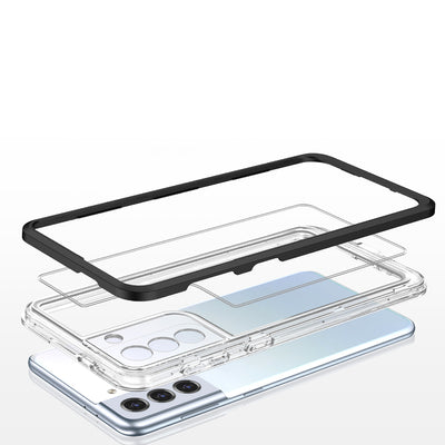 Clear 3in1 case for Samsung Galaxy S23 silicone cover with frame black — Hurtel