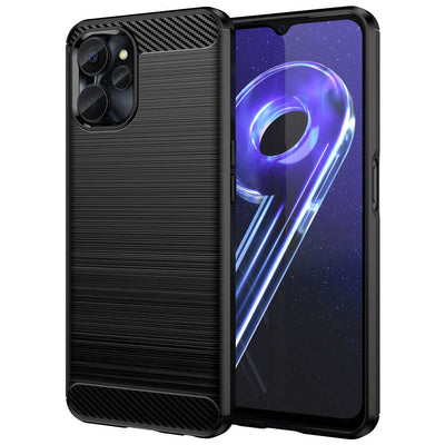 Carbon Case for Realme 10 5G / Realme 9i 5G Flexible Silicone Carbon Cover Black — Hurtel