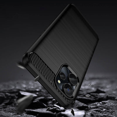 Carbon Case for Realme 10 5G / Realme 9i 5G Flexible Silicone Carbon Cover Black — Hurtel