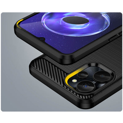 Carbon Case for Realme 10 5G / Realme 9i 5G Flexible Silicone Carbon Cover Black — Hurtel