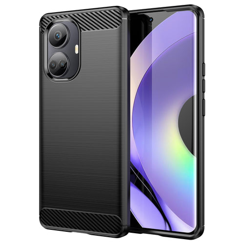 Carbon Case case for Realme 10 Pro flexible silicone carbon cover black — Hurtel