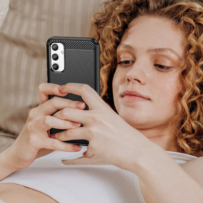 Carbon Case case for Realme 10 Pro flexible silicone carbon cover black — Hurtel