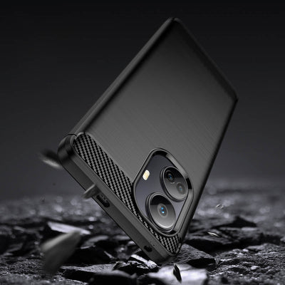 Carbon Case case for Realme 10 Pro+ flexible silicone carbon cover black — Hurtel