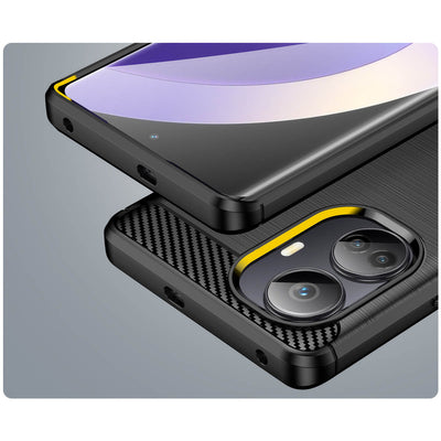 Carbon Case case for Realme 10 Pro+ flexible silicone carbon cover black — Hurtel