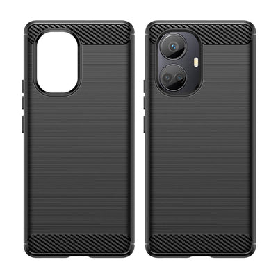 Carbon Case case for Realme 10 Pro+ flexible silicone carbon cover black — Hurtel