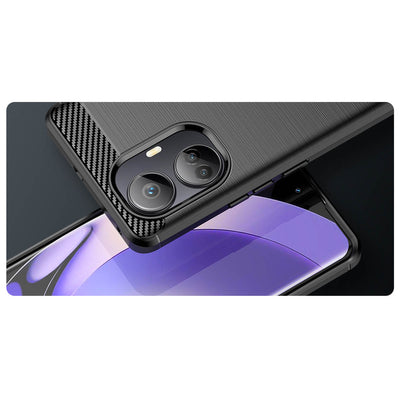 Carbon Case case for Realme 10 Pro+ flexible silicone carbon cover black — Hurtel