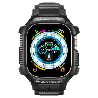 Spigen Rugged Armor Pro Apple Watch Ultra (49mm) Strap Case - Black