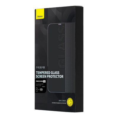 Baseus Full Screen Tempered Glass for iPhone 14 Pro with Speaker Cover 0.3mm + Mounting Frame