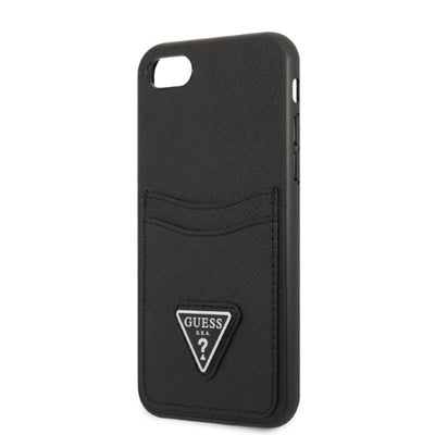 Guess GUHCI8PSATPK iPhone 7/8 SE 2020 / SE 2022 hardcase black/black hardcase Saffiano Triangle Logo Cardslot