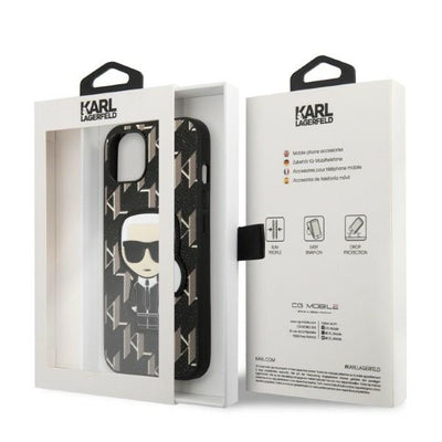 Karl Lagerfeld KLHCP13SPMNIKBK iPhone 13 mini 5.4" hardcase black/black Monogram Ikonik Patch