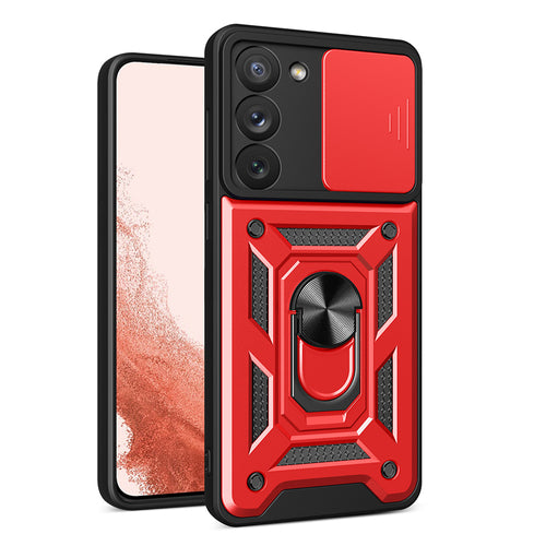 Hybrid Armor Camshield case for Samsung Galaxy S23+ armored cover with camera cover red — Hurtel