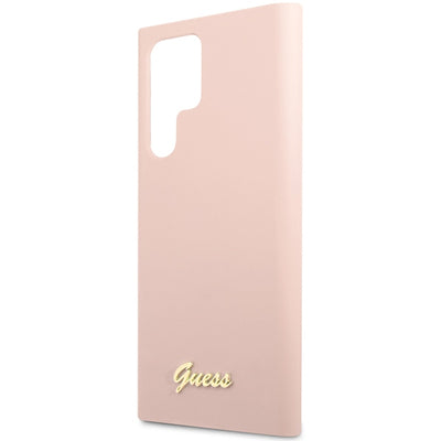 Guess GUHCS23LLSLMGPP S23 Ultra S918 pink/pink hardcase Silicone Script Metal Logo