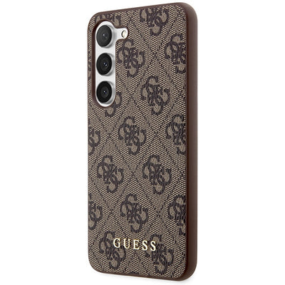 Guess GUHCS23SG4GFBR S23 S911 brown/brown hard case 4G Metal Gold Logo