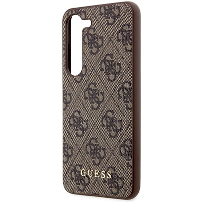 Guess GUHCS23SG4GFBR S23 S911 brown/brown hard case 4G Metal Gold Logo