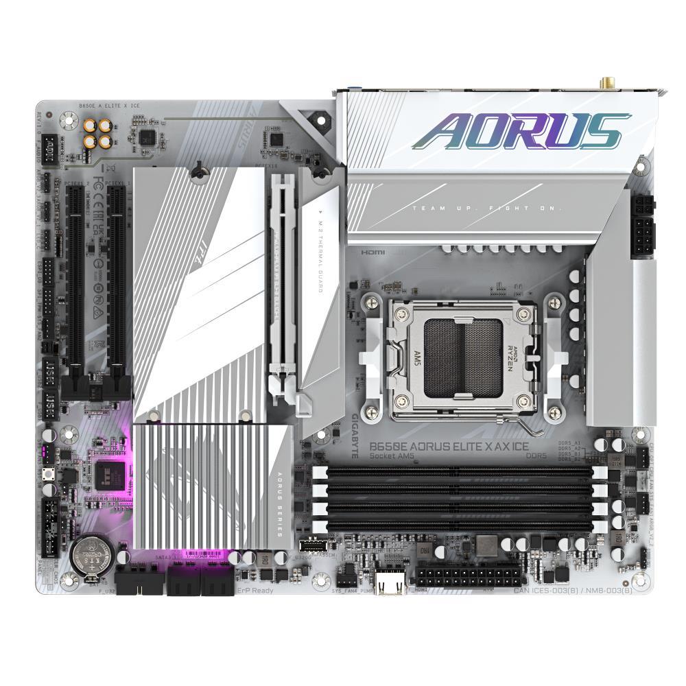 Mainboard GIGABYTE AMD B650 SAM5 ATX Memory DDR5 2xPCI-Express 3.0 16x 1xPCI-Express 5.0 16x 3xM.2 1xHDMI 1xDisplayPort 2xUSB 2.0 5xUSB 3.2 type B 2xUSB 3.2 1xUSB-C 1xRJ45 3xAudio port B650EAELITEXICE1.1