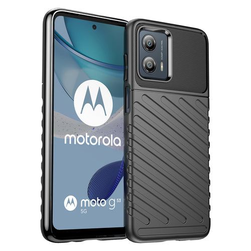 Thunder Case case for Motorola Moto G53 silicone armor case black — Hurtel