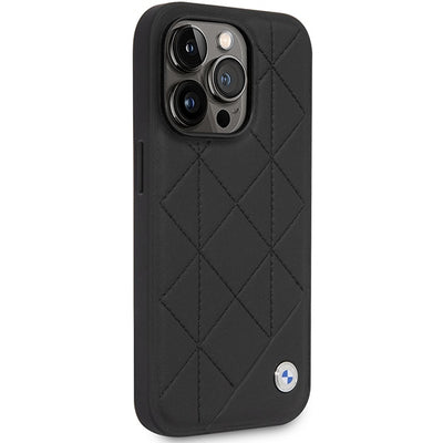 Case BMW BMHCP14L22RQDK iPhone 14 Pro 6.1" black/black Leather Quilted