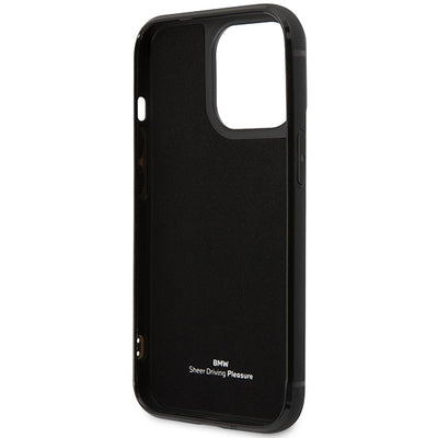 Case BMW BMHCP14L22RSEPK iPhone 14 Pro 6.1" black/black Leather Card Slot