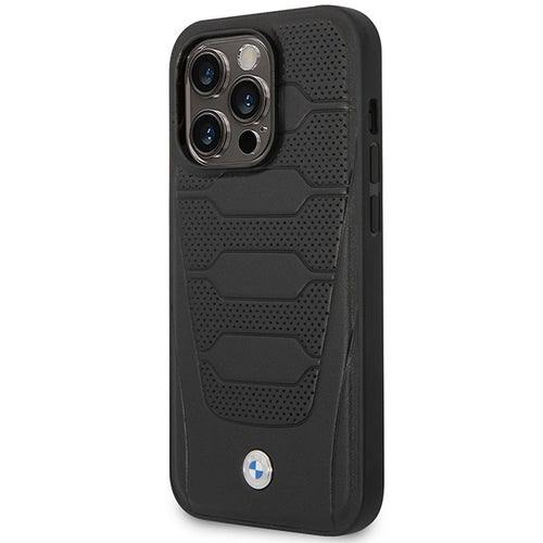 Case BMW BMHMP14L22RPSK iPhone 14 Pro 6.1" black/black Leather Seats Pattern MagSafe