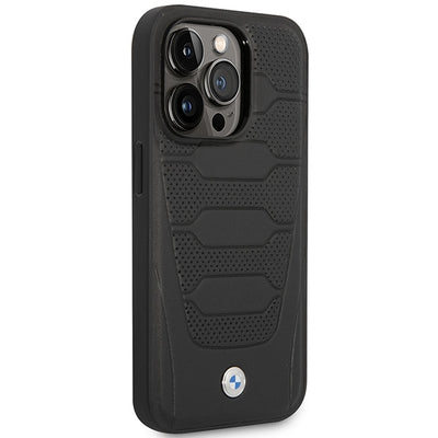 Case BMW BMHMP14L22RPSK iPhone 14 Pro 6.1" black/black Leather Seats Pattern MagSafe
