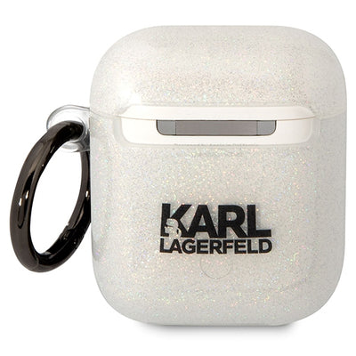 Karl Lagerfeld KLA2HNKCTGT Airpods 1/2 cover transparent Gliter Karl&amp;Choupette