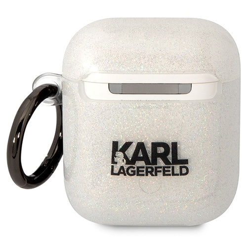 Karl Lagerfeld KLA2HNKCTGT Airpods 1/2 cover transparent Gliter Karl&amp;Choupette