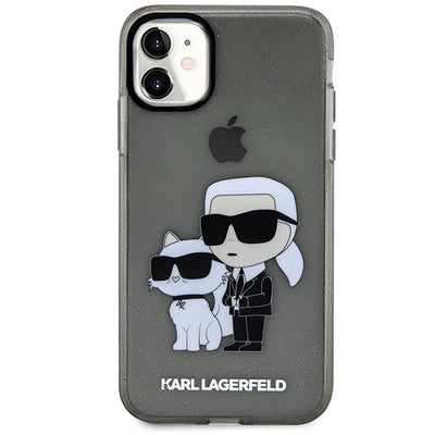 Karl Lagerfeld KLHCN61HNKCTGK iPhone 11 / Xr 6.1" black/black hardcase Gliter Karl&amp;Choupette