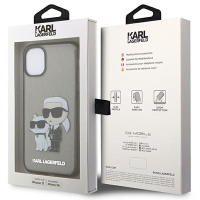 Karl Lagerfeld KLHCN61HNKCTGK iPhone 11 / Xr 6.1" black/black hardcase Gliter Karl&amp;Choupette
