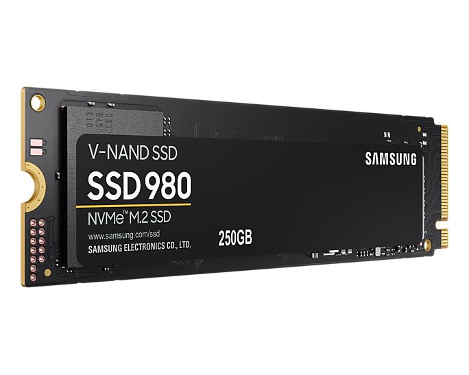 SSD SAMSUNG 980 250GB M.2 PCIE NVMe MLC Write speed 1300 MBytes/sec Read speed 2900 MBytes/sec 2.38mm TBW 150 TB MTBF 1500000 hours MZ-V8V250BW