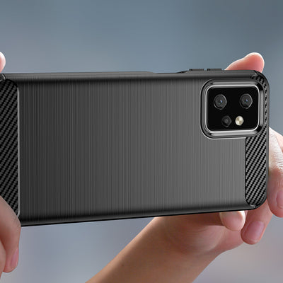 Carbon Case for Motorola Moto G Power 2023 flexible silicone carbon cover black — Hurtel