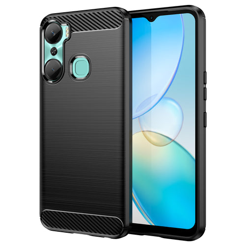 Carbon Case case for Infinix Hot 12 Pro flexible silicone carbon cover black — Hurtel