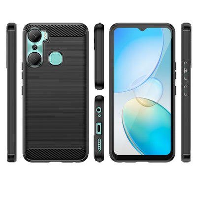 Carbon Case case for Infinix Hot 12 Pro flexible silicone carbon cover black — Hurtel