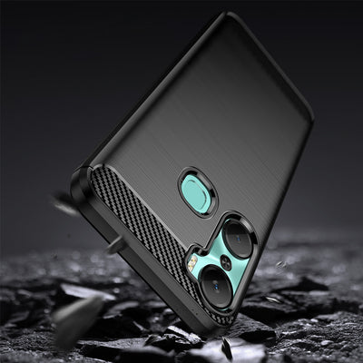 Carbon Case case for Infinix Hot 12 Pro flexible silicone carbon cover black — Hurtel
