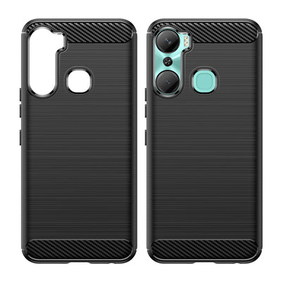 Carbon Case case for Infinix Hot 12 Pro flexible silicone carbon cover black — Hurtel